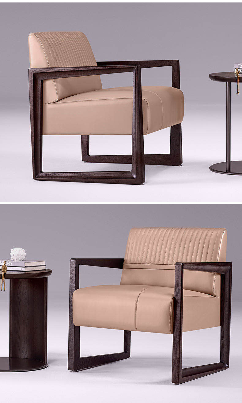 禾润世家新中式现代极简实木休闲椅